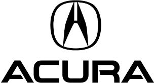 A black and white logo for acura with an arrow in a circle.