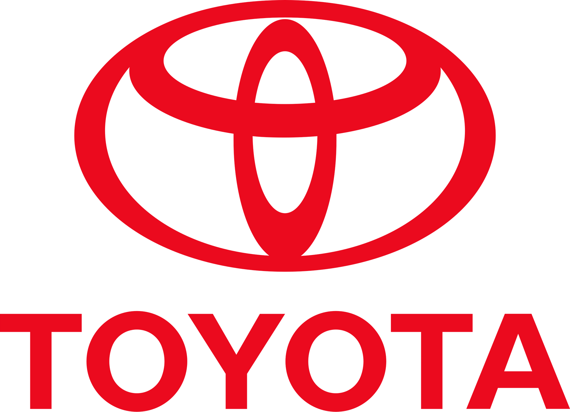 A red toyota logo on a white background