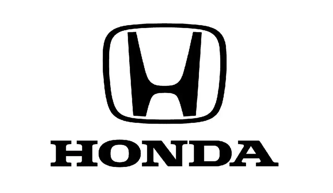 A black and white honda logo on a white background.