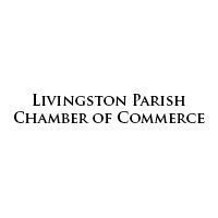 Livingston Parish Chamber of Commerce logo: black text on white background.