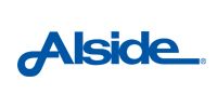 Alside logo in blue on a white background
