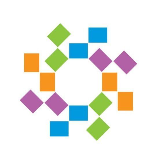 Colorful squares arranged in a circular pattern.