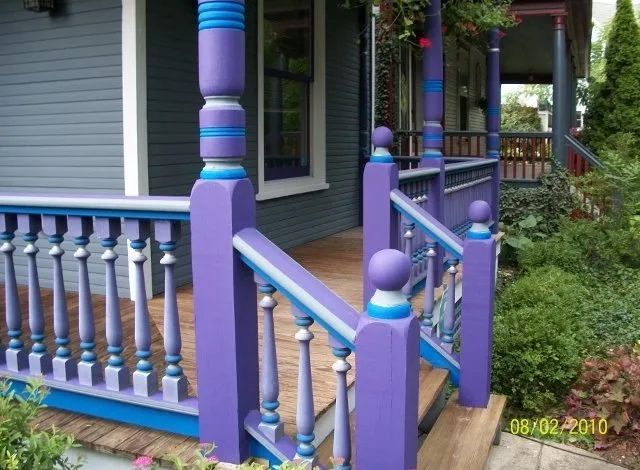 A purple and blue porch with a date stamp of 03/02/2010
