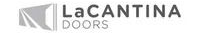 LaCANTINA DOORS logo with a geometric shape and text.