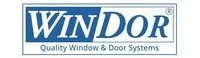 WINDOR logo in white text on a blue background, below reads 