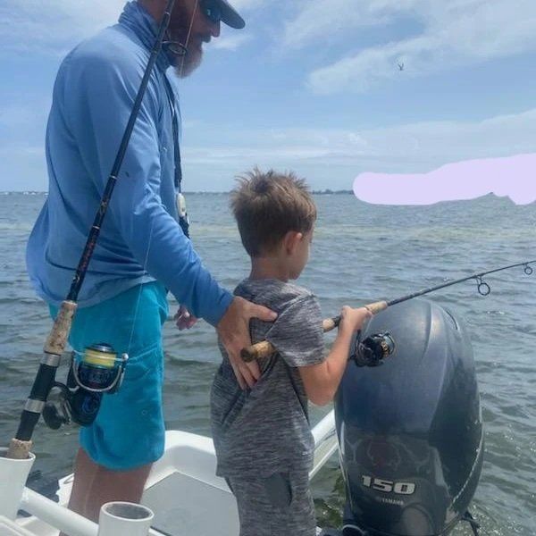 father and son fishing