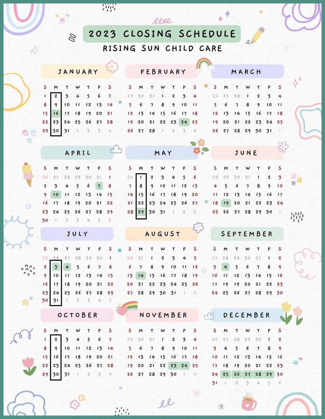 Contact Rising Sun Child Care Kimberly, WI 9206598076