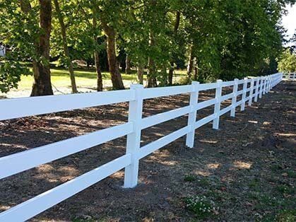 White vinyl fence