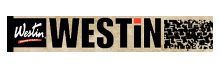 A black and white logo for westin is on a white background.