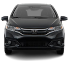 Front view of a black Honda car on a white background