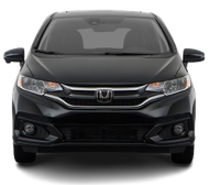 Front view of a black Honda car on a white background