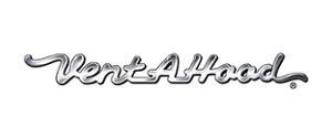 Vent-A-Hood logo, silver cursive text on white background.