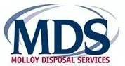 Logo for Molloy Disposal Services: "MDS" in dark blue letters, with "Molloy Disposal Services" below, within a blue oval.