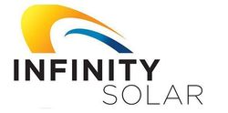 The logo for infinity solar is yellow and blue