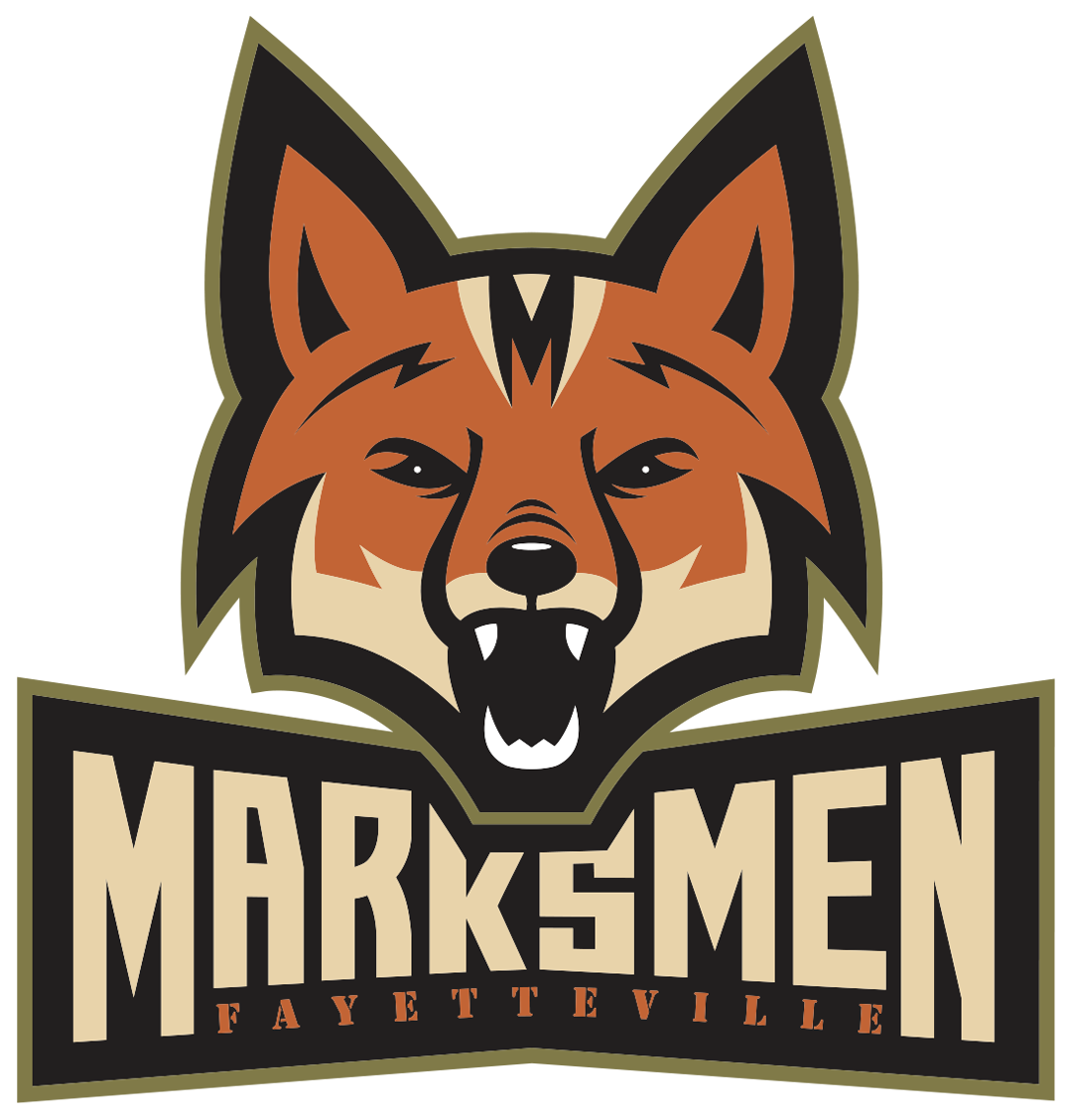 A logo for the marksmen fayetteville hockey team