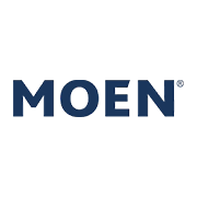 MOEN logo in dark blue on a white background