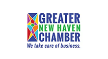 Greater New Haven Chamber logo with multicolor icon and blue text, “We take care of business.”
