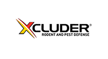 Xcluder logo with yellow and black X, “RODENT AND PEST DEFENSE” tagline