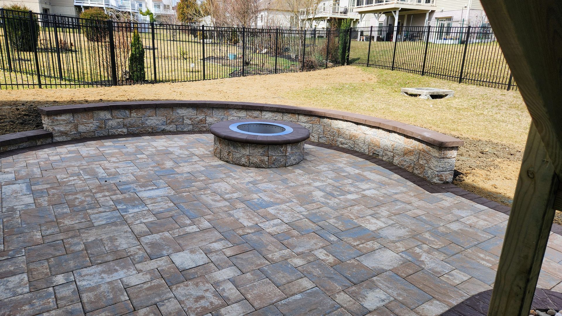 there is a fire pit in the middle of the patio #1