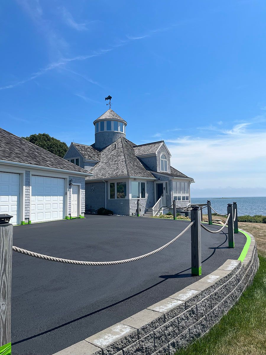 Newly sealed driveway