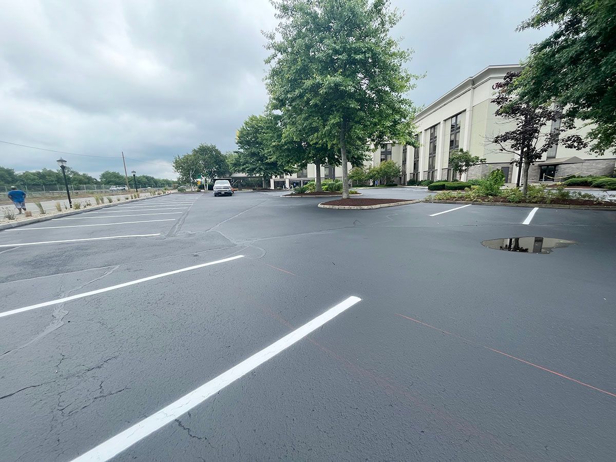 Parking space line striping