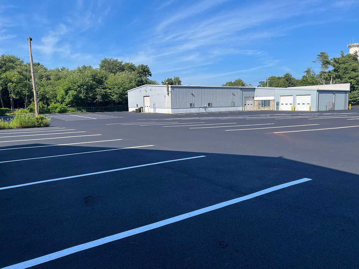 Parking area line striping