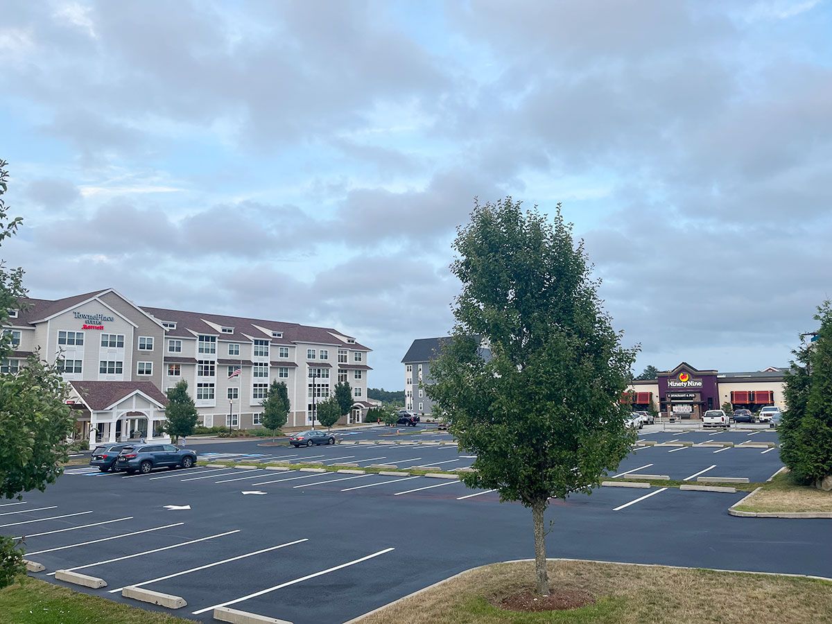 Parking space line striping