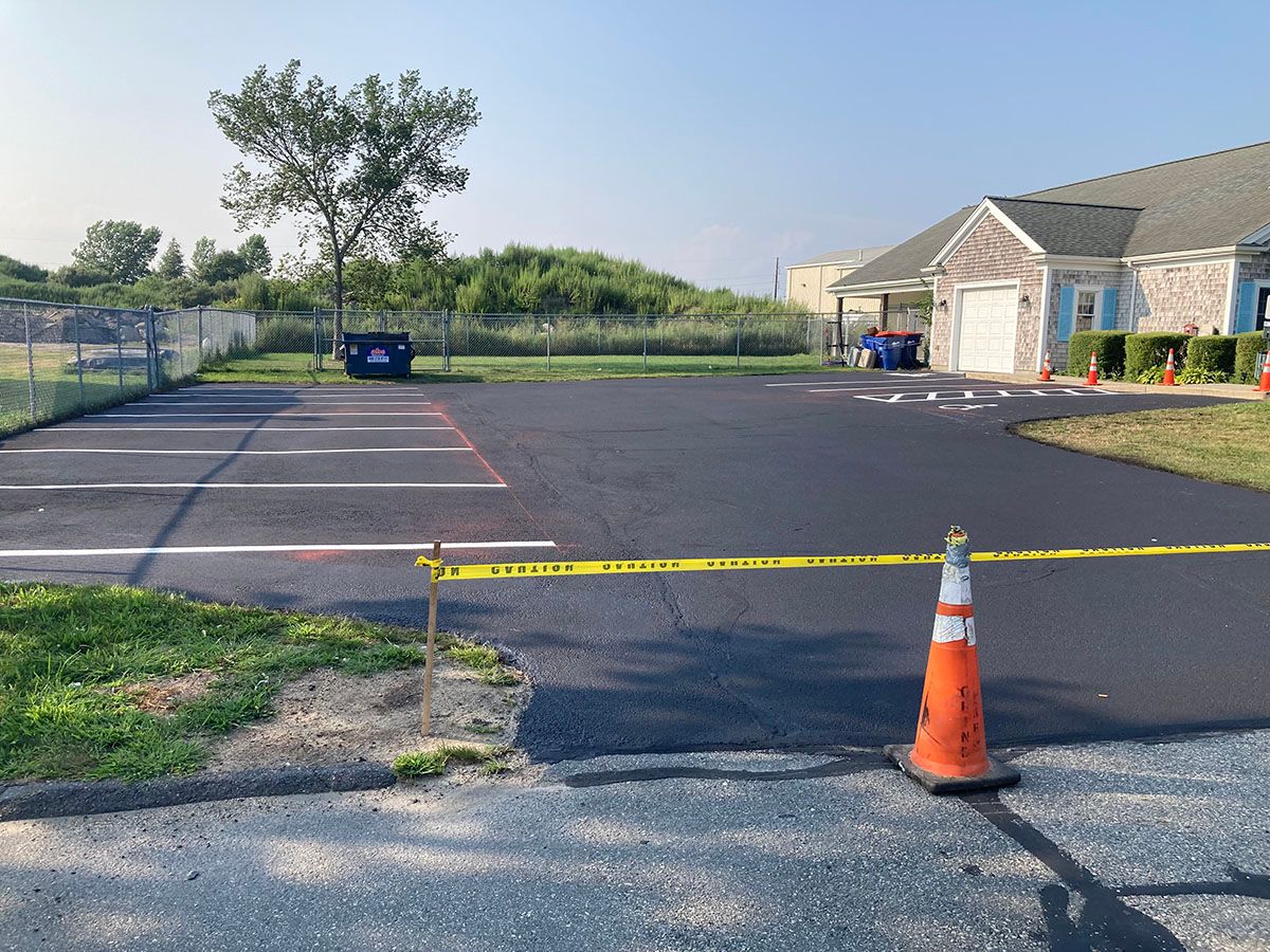 Parking area line striping