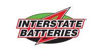 Interstate Batteries logo in black, white, red, and green with a red lightning bolt