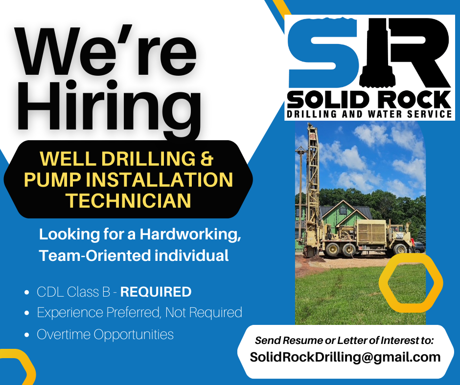 Job posting for a Well Drilling & Pump Installation Technician