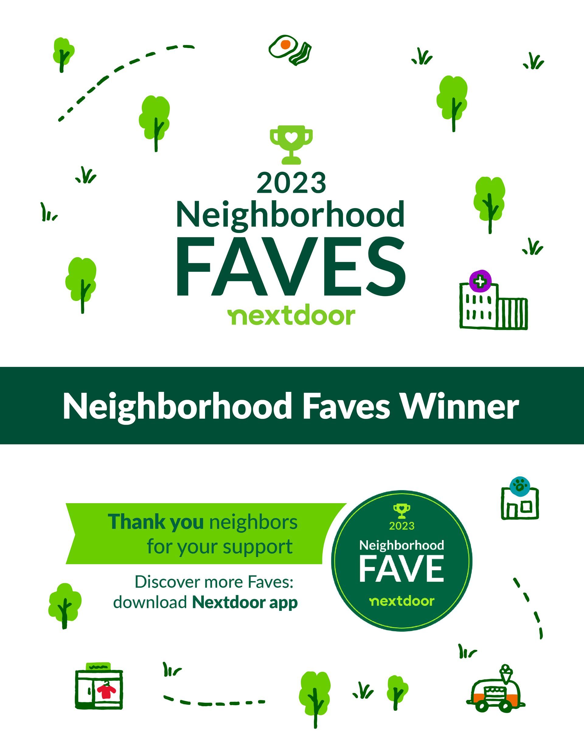 2023 Neighborhood Faves Nextdoor award