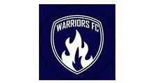 The logo for the warriors fc is a shield with a fire inside of it.