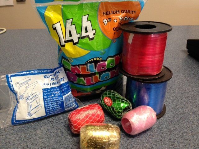 Balloons, Balloon Clips, Ribbon