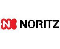 Logo of NORITZ. Red cluster of bubbles around white