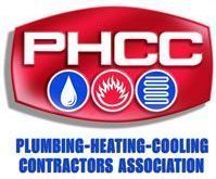 PHCC logo: Red oval with