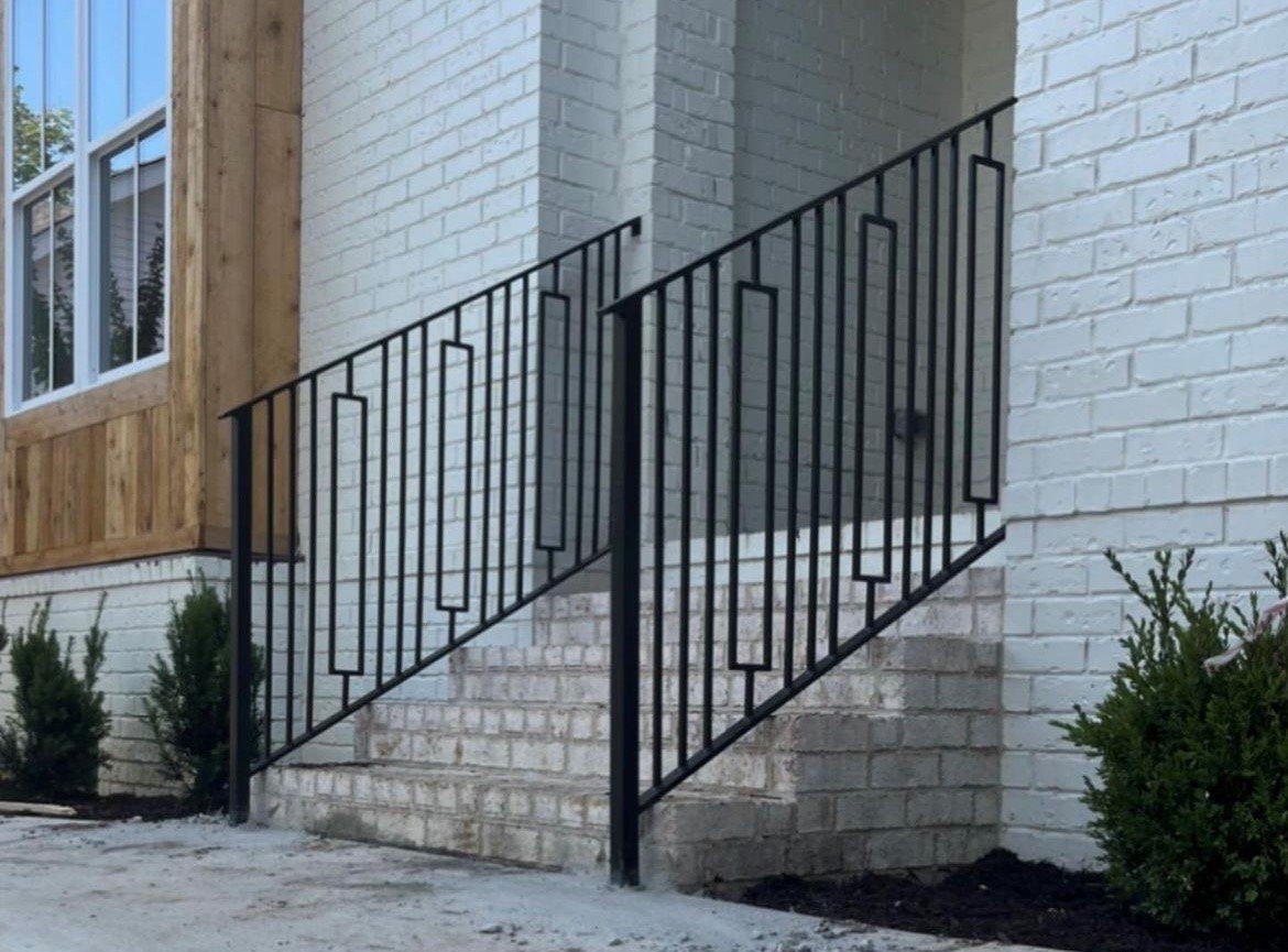 stairs with railings