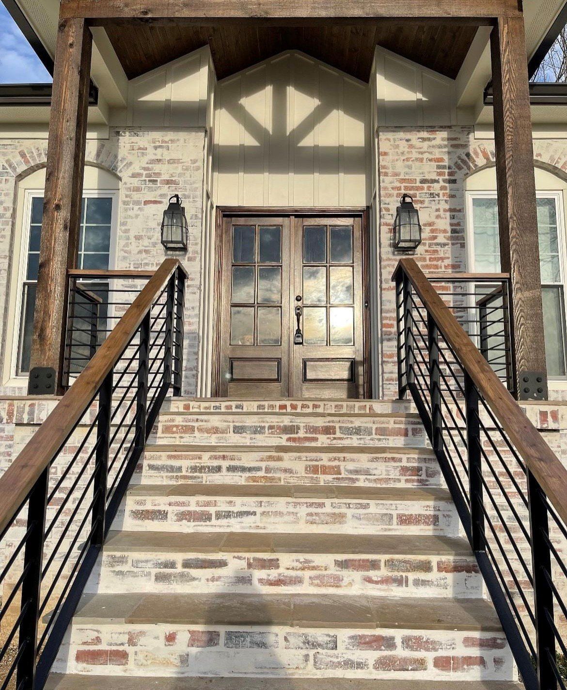 stairs with railings