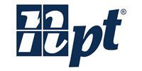 NPT logo in dark blue and white on a white background.