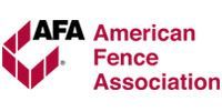 AFA American Fence Association logo in red and white with stylized fence icon