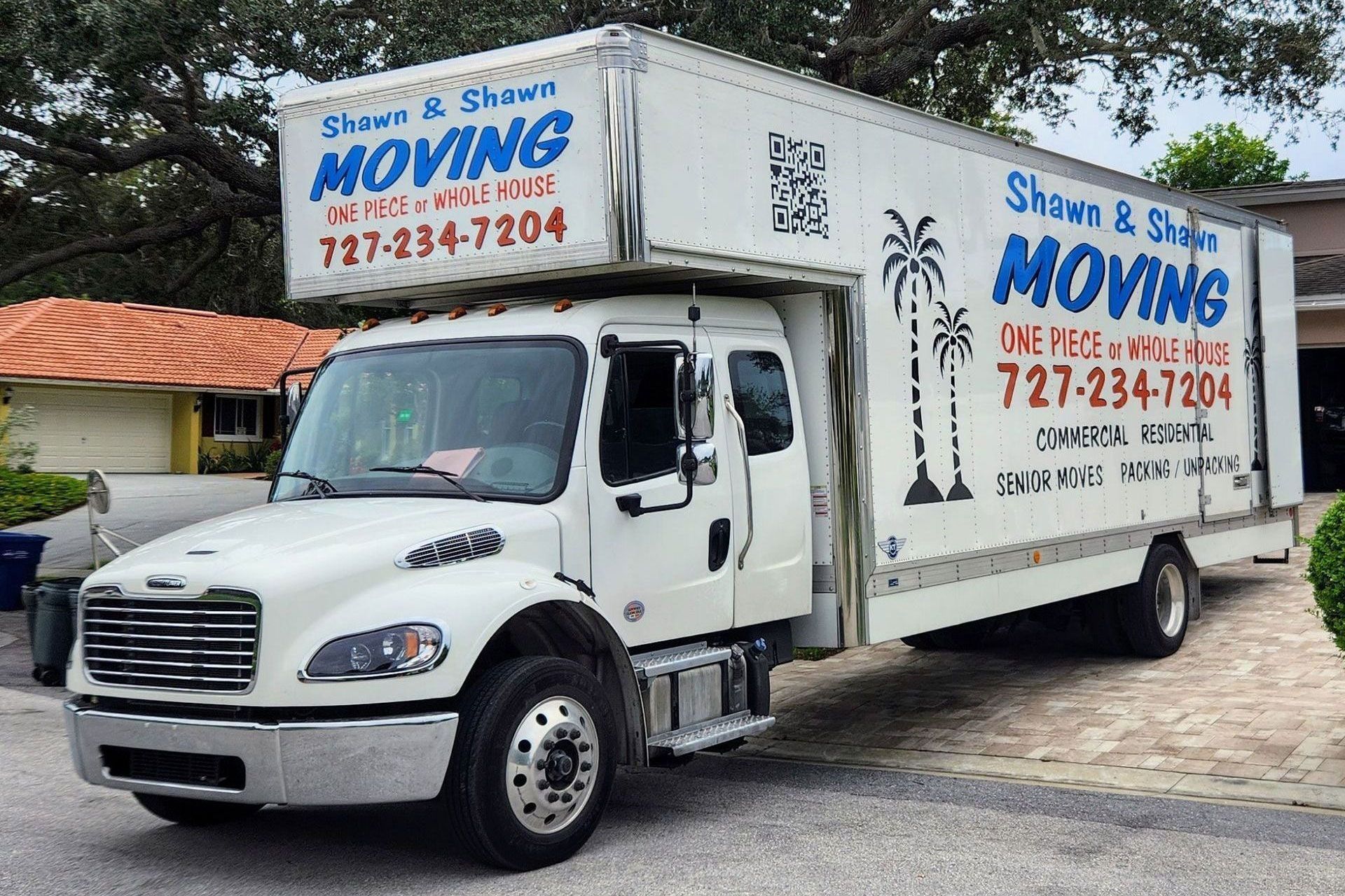 White moving truck with 