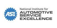 ASE Automotive Service Excellence logo in blue and black text on a white background
