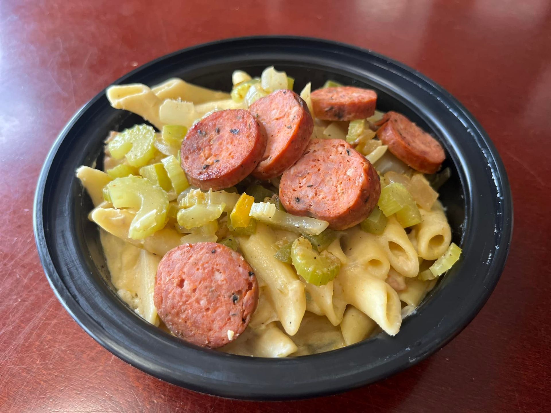 Macaroni pasta with deli meats