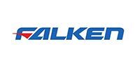 Falken logo in blue and red on a white background
