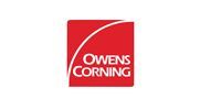 Owens Corning red logo with white text and curved line design