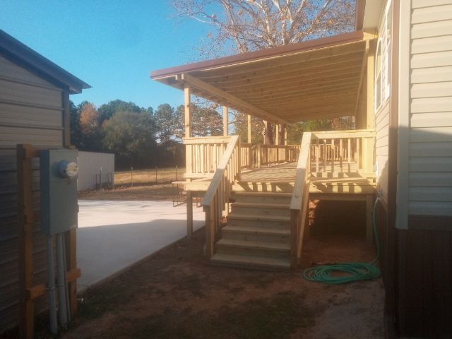 Metal roofed porch