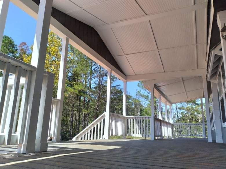 White composite porch