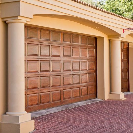 Wooden garage door