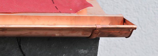 Copper gutter installation