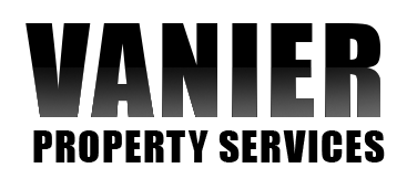 Vanier Property Services logo in bold black font, with a gray gradient effect.