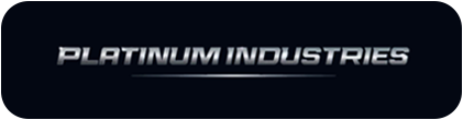The words "PLATINUM INDUSTRIES" in silver metallic text, centered on a black rectangular background.